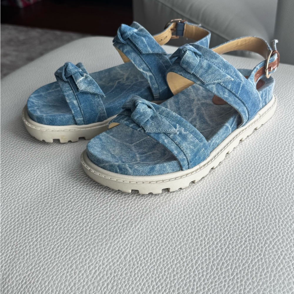 Stylish Blue  Denim Sandals by Alexandra Birman